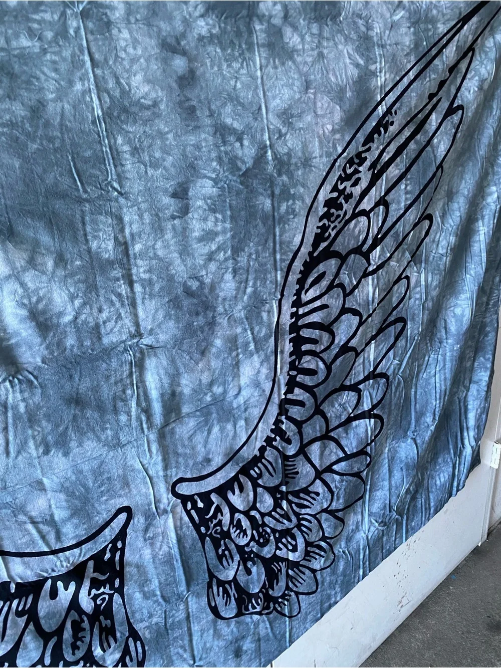 Blue Angel Wing Tapestry Wall Hanging by rebel Poppy.